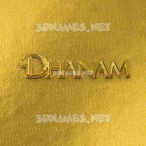 dhanam in All Gold style - 3D name wallpaper dhanam in All Gold style - 3D name wallpaper