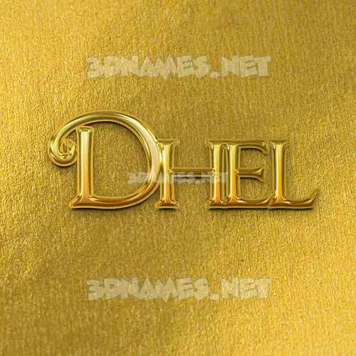 dhel in All Gold style - 3D name wallpaper dhel in All Gold style - 3D name wallpaper