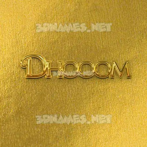 dhooom in All Gold style - 3D name wallpaper