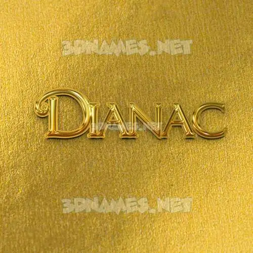 dianac in All Gold style - 3D name wallpaper