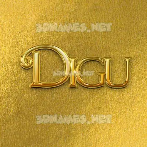 digu in All Gold style - 3D name wallpaper
