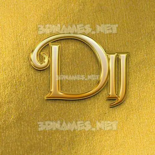 dij in All Gold style - 3D name wallpaper dij in All Gold style - 3D name wallpaper