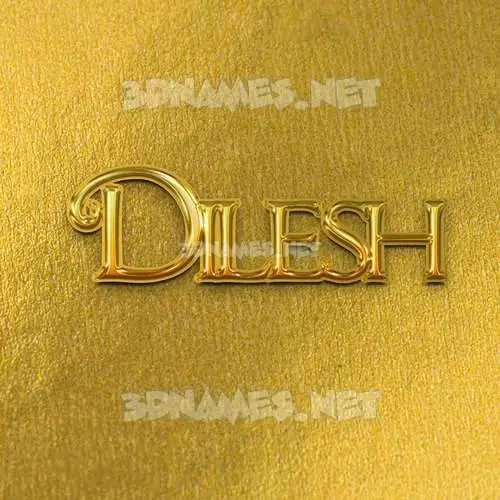 dilesh in All Gold style - 3D name wallpaper
