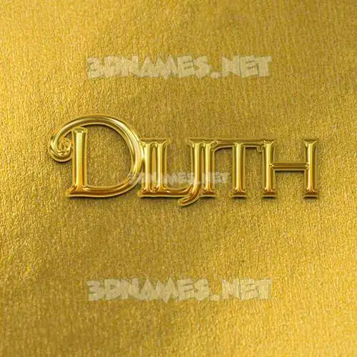 diljith in All Gold style - 3D name wallpaper