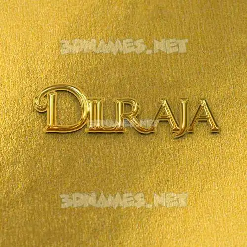 dilraja in All Gold style - 3D name wallpaper