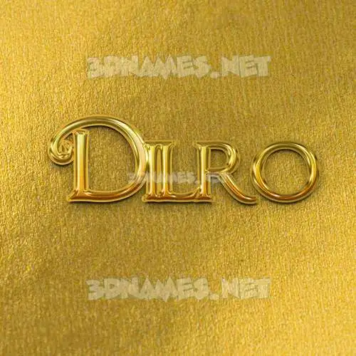 dilro in All Gold style - 3D name wallpaper