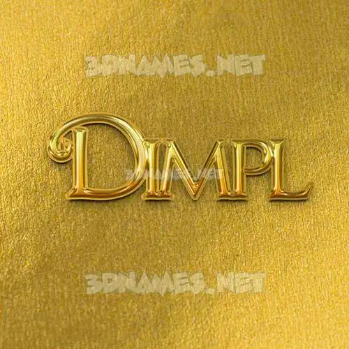 dimpl in All Gold style - 3D name wallpaper