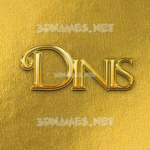 dinis in All Gold style - 3D name wallpaper