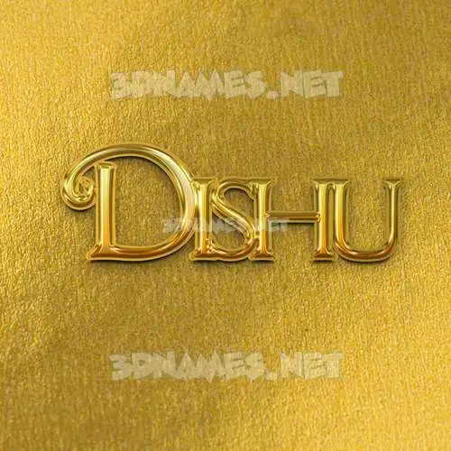 dishu in All Gold style - 3D name wallpaper dishu in All Gold style - 3D name wallpaper