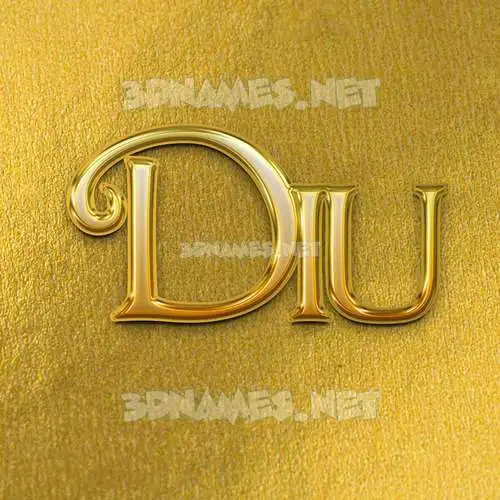 diu in All Gold style - 3D name wallpaper diu in All Gold style - 3D name wallpaper
