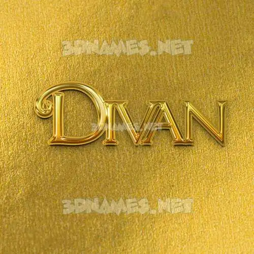 divan in All Gold style - 3D name wallpaper divan in All Gold style - 3D name wallpaper