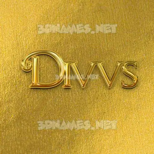 divvs in All Gold style - 3D name wallpaper