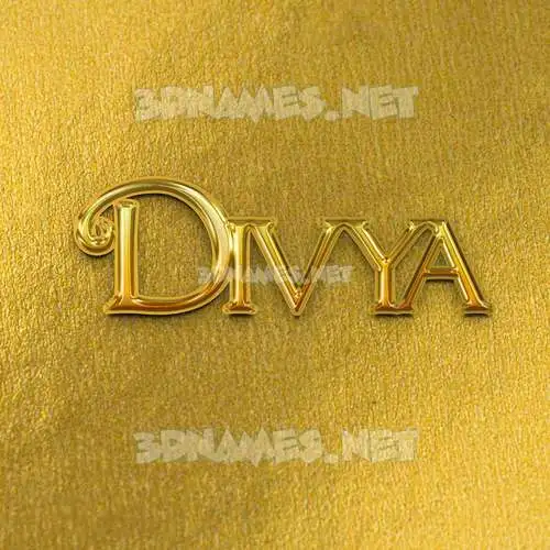 divya in All Gold style - 3D name wallpaper