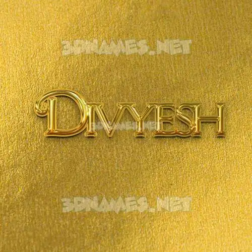 divyesh in All Gold style - 3D name wallpaper