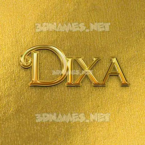 dixa in All Gold style - 3D name wallpaper