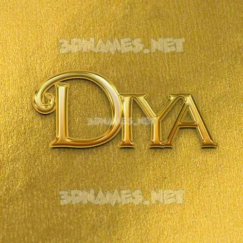 diya in All Gold style - 3D name wallpaper