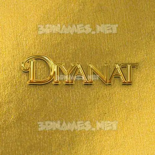 diyanat in All Gold style - 3D name wallpaper