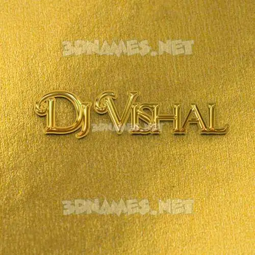 dj vishal in All Gold style - 3D name wallpaper dj vishal in All Gold style - 3D name wallpaper