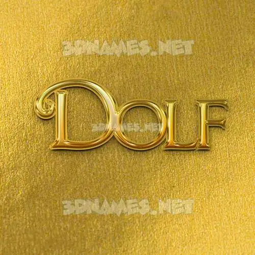 dolf in All Gold style - 3D name wallpaper