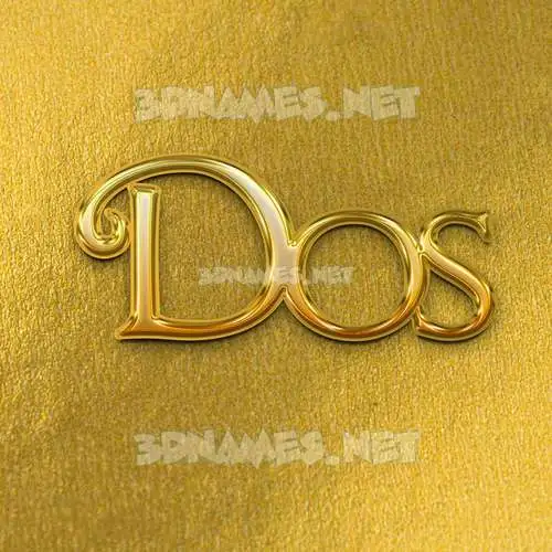 dos in All Gold style - 3D name wallpaper