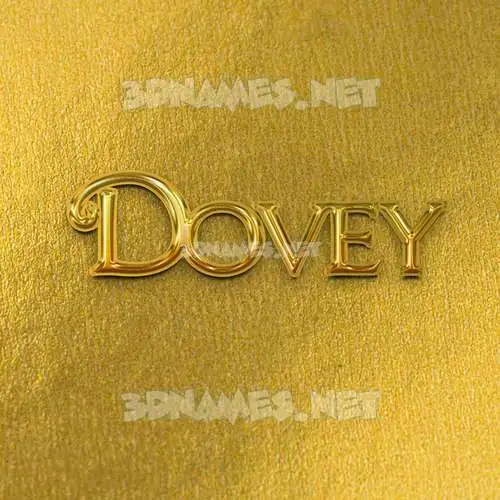 dovey in All Gold style - 3D name wallpaper