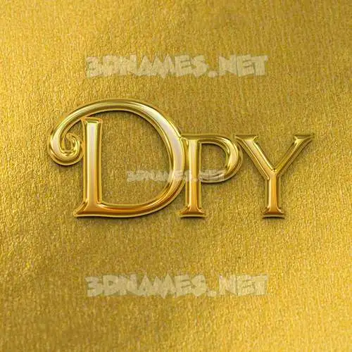 dpy in All Gold style - 3D name wallpaper
