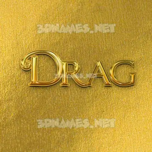 drag in All Gold style - 3D name wallpaper