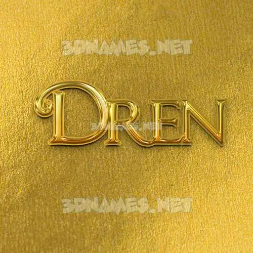 dren in All Gold style - 3D name wallpaper