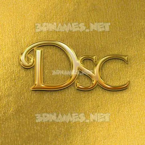 dsc in All Gold style - 3D name wallpaper