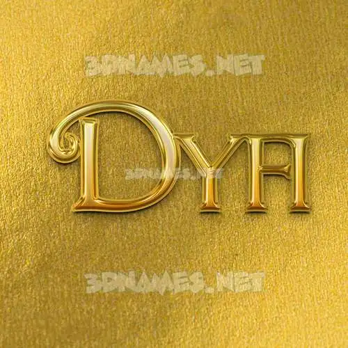 dyfi in All Gold style - 3D name wallpaper