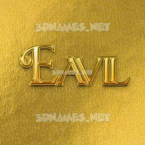 eavil in All Gold style - 3D name wallpaper eavil in All Gold style - 3D name wallpaper