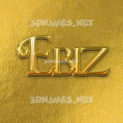 ebiz in All Gold style - 3D name wallpaper