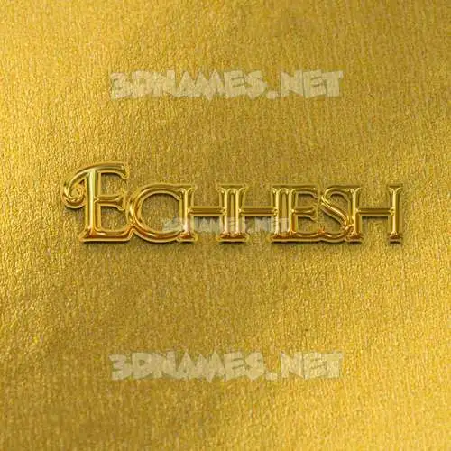 echhesh in All Gold style - 3D name wallpaper