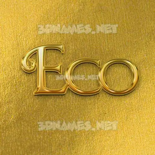 eco in All Gold style - 3D name wallpaper