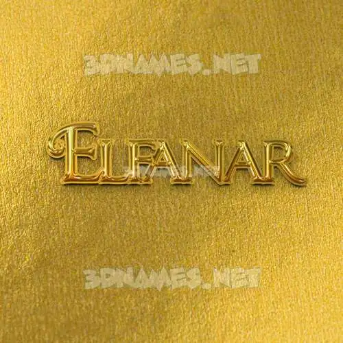 elfanar in All Gold style - 3D name wallpaper