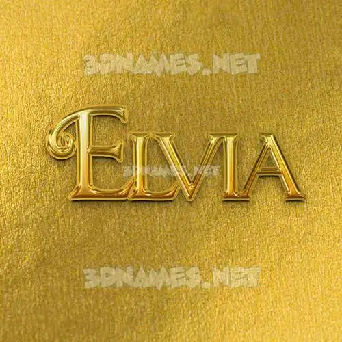 elvia in All Gold style - 3D name wallpaper