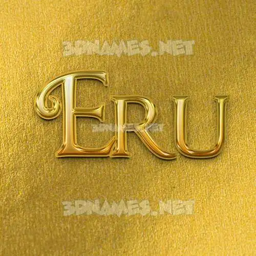 eru in All Gold style - 3D name wallpaper