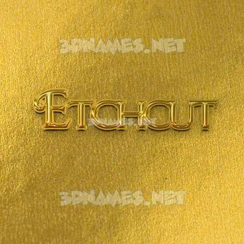 etchcut in All Gold style - 3D name wallpaper