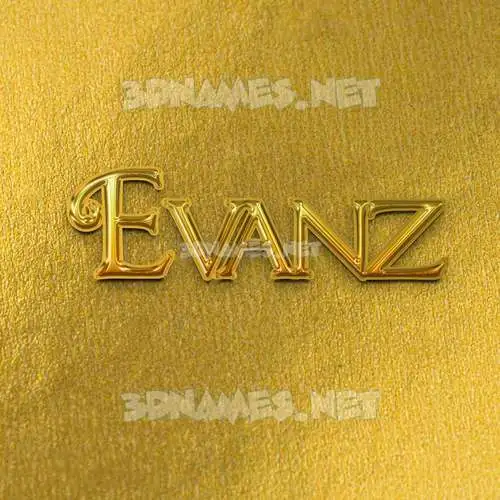 evanz in All Gold style - 3D name wallpaper evanz in All Gold style - 3D name wallpaper