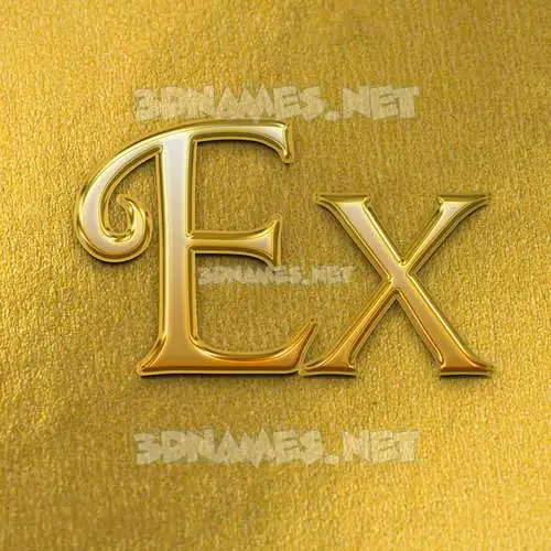 ex in All Gold style - 3D name wallpaper ex in All Gold style - 3D name wallpaper