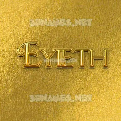 eyieth in All Gold style - 3D name wallpaper