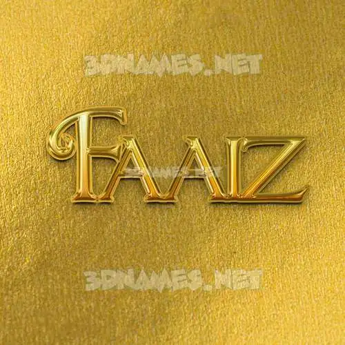 faaiz in All Gold style - 3D name wallpaper