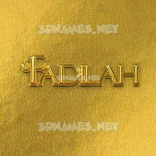 fadilah in All Gold style - 3D name wallpaper