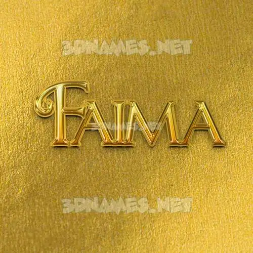 faima in All Gold style - 3D name wallpaper