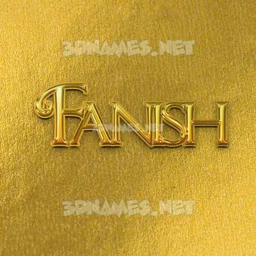 fanish in All Gold style - 3D name wallpaper fanish in All Gold style - 3D name wallpaper