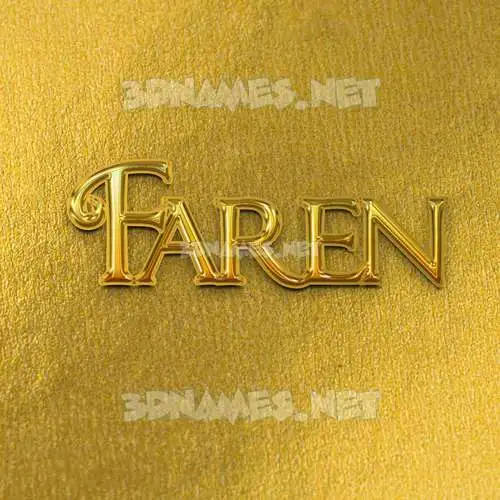 faren in All Gold style - 3D name wallpaper