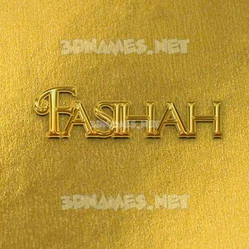fasihah in All Gold style - 3D name wallpaper