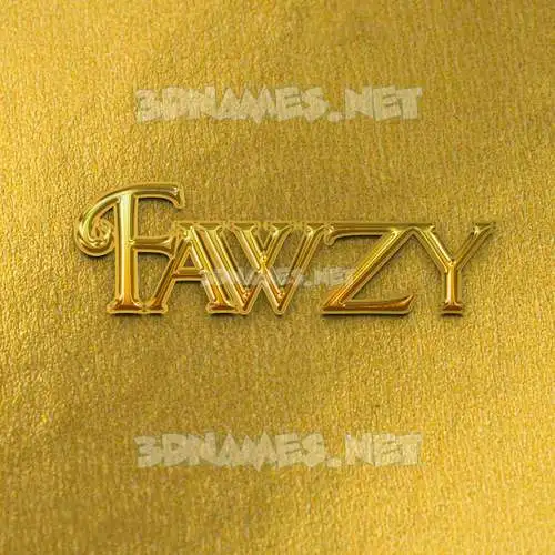 fawzy in All Gold style - 3D name wallpaper