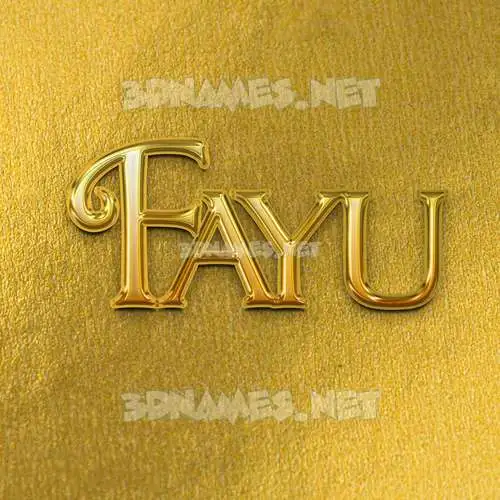 fayu in All Gold style - 3D name wallpaper