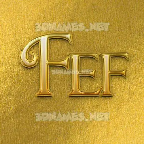 fef in All Gold style - 3D name wallpaper